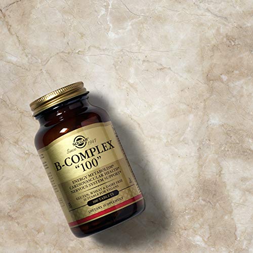 Solgar B-Complex "100", 250 Vegetable Capsules - Heart Health - Nervous System- Supports Energy Metabolism - Non-GMO, Vegan, Gluten / Dairy Free, Kosher, Halal - 250 Servings