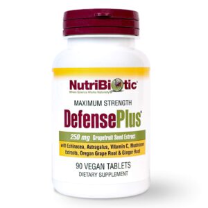 nutribiotic – defenseplus, 90 tablets - 11 in 1 immune support with vitamin c, zinc, grapefruit seed extract, echinacea, astragalus root & immune boosting extracts & mushrooms - vegan & gluten free