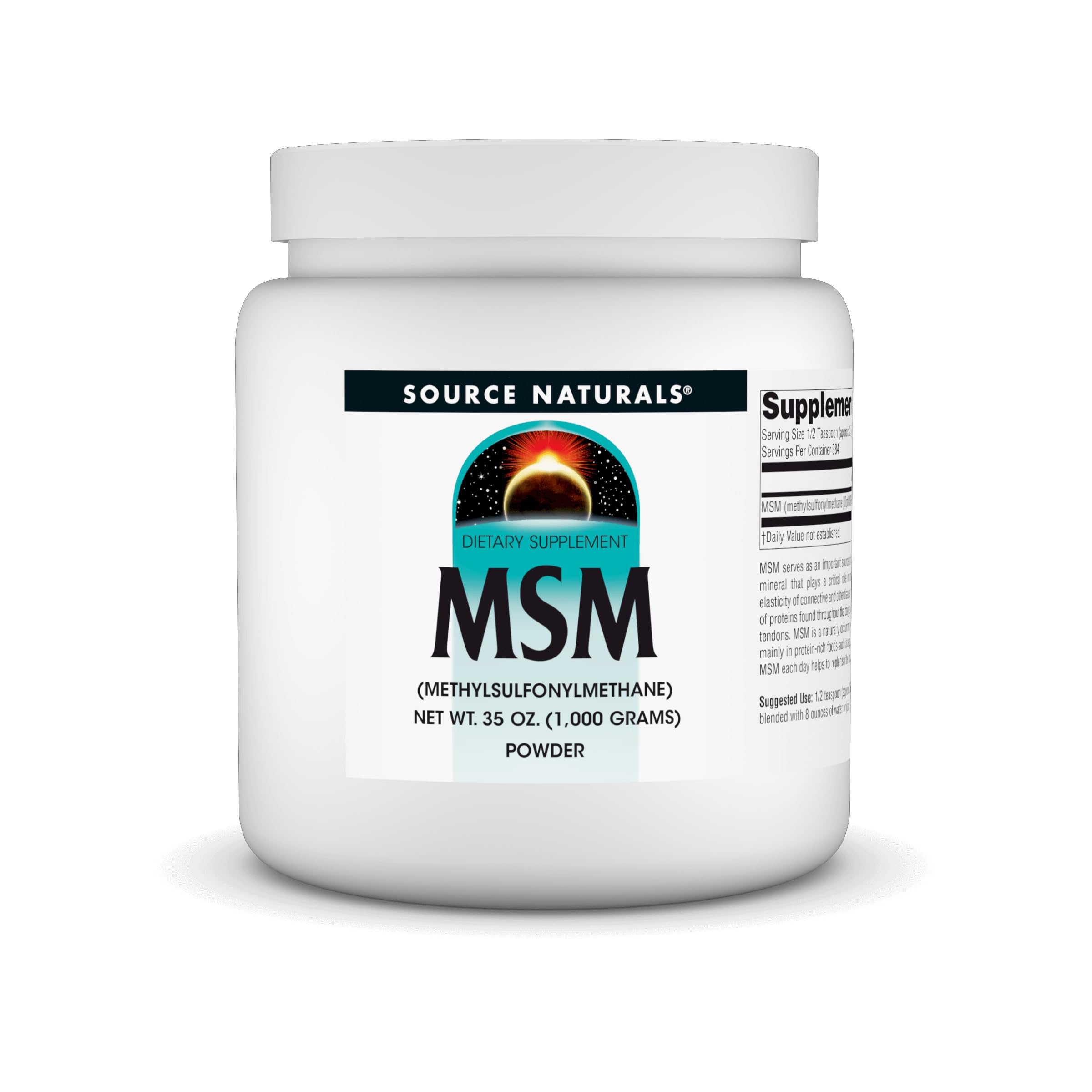 Source Naturals MSM (Methylsulfonylmethane) Net WT. 35 Ounce (1,000 GRAMS) - Powder