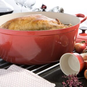 Le Creuset Enameled Cast-Iron 15-1/2-Quart Oval French Oven, Cherry