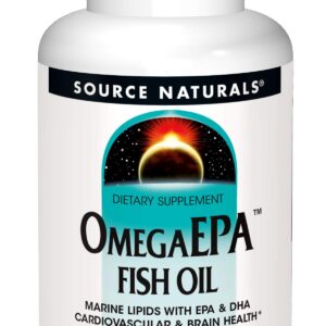 Source Naturals OmegaEPA Fish Oil - Marine Lipids with EPA & DHA Supports Cardiovascular & Brain Health - 200 Softgels