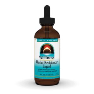 source naturals wellness herbal resistance liquid immune defense supplement & immunity booster with echinacea, elderberry & yin chiao - 4 oz