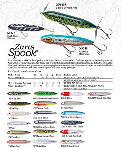 Heddon Zara Spook Topwater Fishing Lure - Legendary Walk-The-Dog Lure, Black Shiner, Zara Spook (3/4 oz)