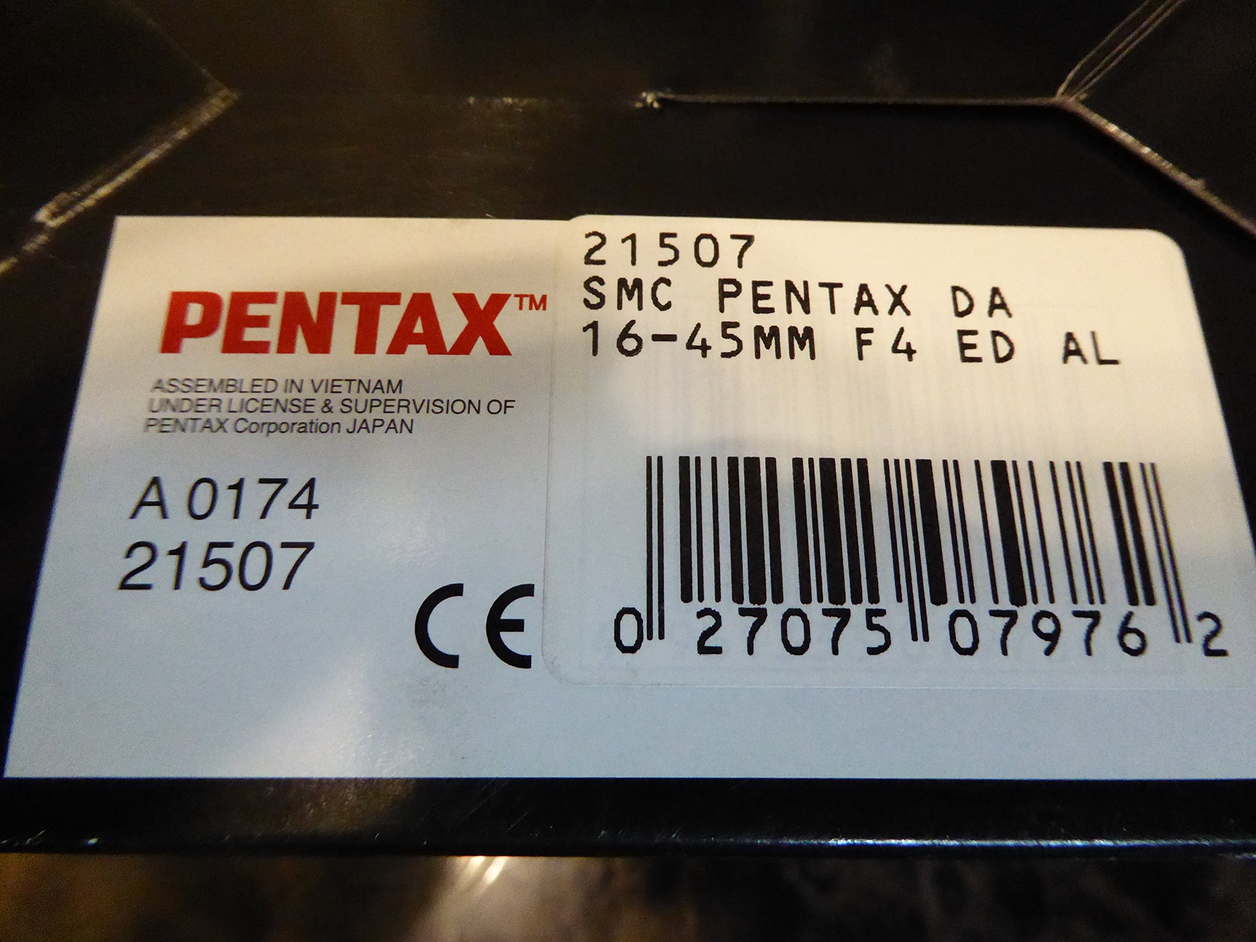 Pentax 16-45mm f/4.0 SMC PDA ED AL Zoom Lens for Pentax and Samsung Digital SLR Cameras