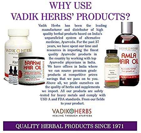 Vadik Herbs Triphala (Trifala) Powder Organic 100 Veg Capsules Immune System Support Supplements