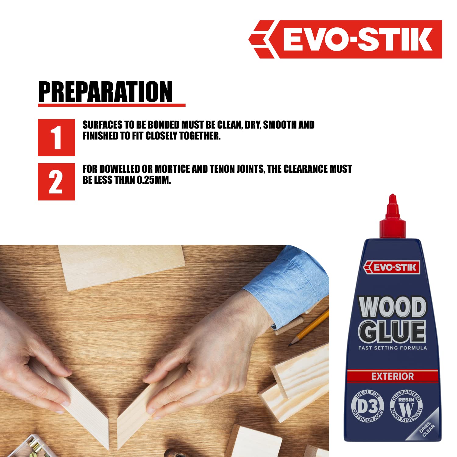 Evo Stik Wood Adhesive Weatherproof - 500ml 717411