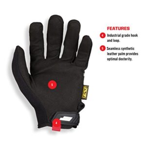 Mechanix Wear: The Original Work Glove with Secure Fit, Synthetic Leather Performance Gloves for Multi-Purpose Use, Durable, Touchscreen Capable Safety Gloves for Men (Black, Small)