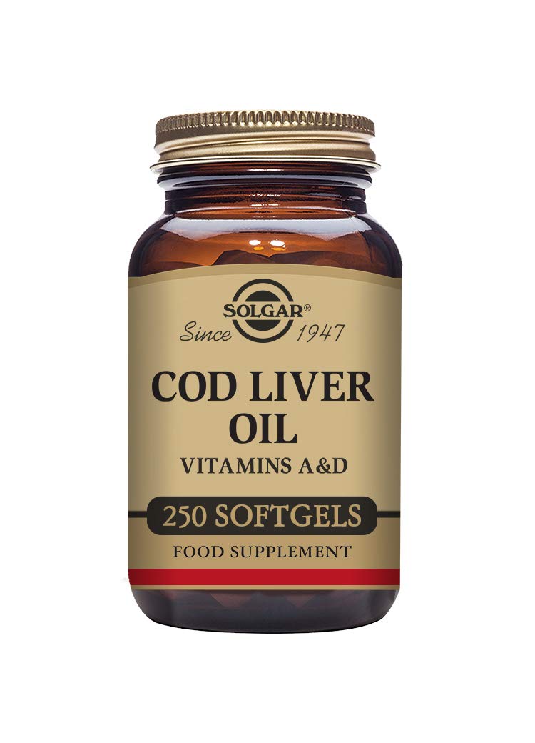 Solgar Cod Liver Oil, 250 Softgels - Supports Healthy Immune System, Healthy Eyes & Vision & Bone Health - Vitamin A & D Supplement -, Gluten Free, Dairy Free - 250 Servings