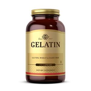 solgar gelatin 1680 mg, 250 capsules - natural gelatin - supports bone, joint & skin health - gluten free, dairy free - 83 servings