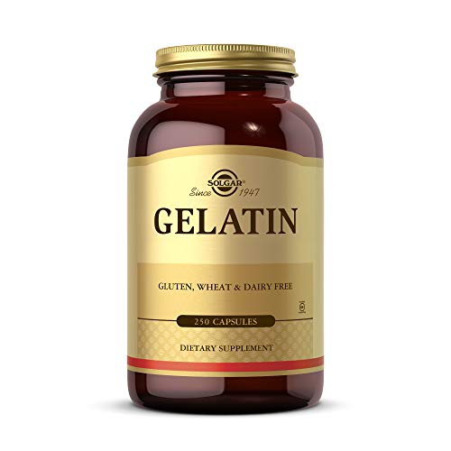 Solgar Gelatin 1680 mg, 250 Capsules - Natural Gelatin - Supports Bone, Joint & Skin Health - Gluten Free, Dairy Free - 83 Servings