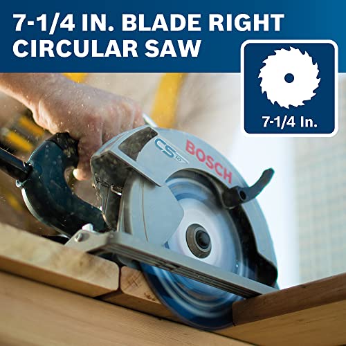 BOSCH CS10 15 Amp Circular Saw 7-1/4 Inch Blade 0-56 Degree Bevel Capacity, 120 Volt