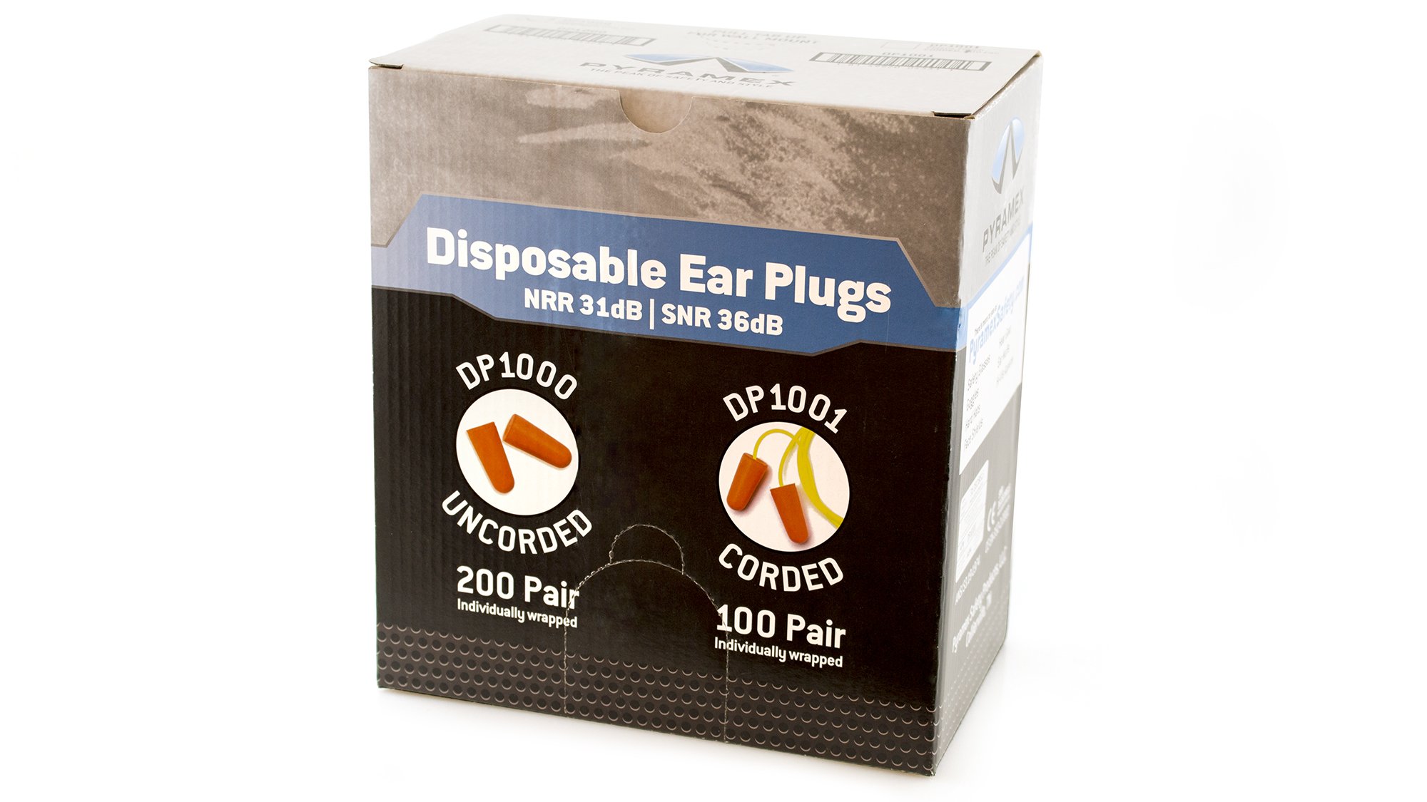 Pyramex Disposable Uncorded Earplugs 200 Per Box,Orange