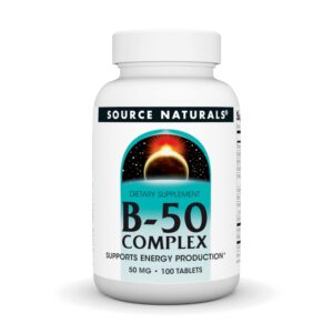 source naturals b-50 complex 50 mg b-vitamins for energy production support - 100 tablets