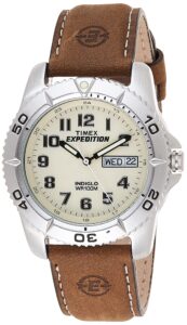 timex men's t46681 expedition traditional brown leather strap watch