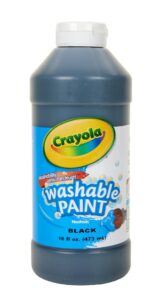 crayola washable paint, black, 16 oz.