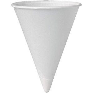 SOLO Cup Company 4BR-2050 200 Piece Cone Water Cups, Cold, Paper, 4 oz, White, 1 Count (Pack of 1), Gray