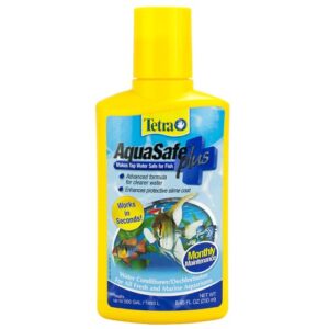 tetra aquasafe plus, 8.45 ounces, aquarium water conditioner and dechlorinator, model number: 46798162681