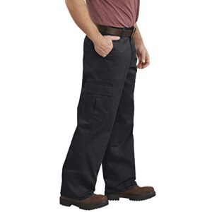 Dickies Men's Loose-Fit Cargo Work Pant, Black, 34W x 34L