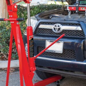 BIG RED T30808 Torin Hydraulic Long Ram Jack with Double Piston Pump and Clevis Base (Fits: Garage/Shop Cranes, Engine Hoists, and More): 8 Ton (16,000 lb) Capacity, Red