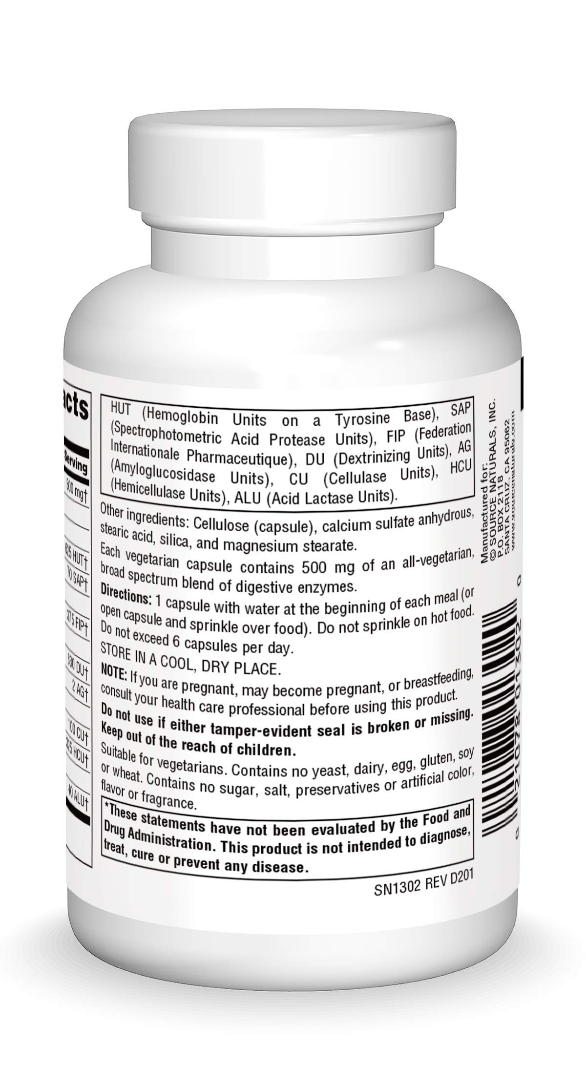 Source Naturals Essential Enzymes 500mg Bio-Aligned Multiple Enzyme Supplement Herbal Defense for Digestion, Gas, Constipation & Bloating Relief - Supports Immune System* - 120 Vegetarian Capsules