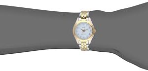 Women's White Dial Two Tone Base Metal