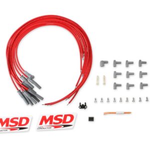 MSD 31189 Super Conductor Spark Plug Wire Set, Multi-Angle Plug, HEI Cap