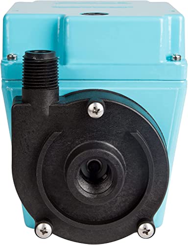 Little Giant 3E-12NR 115-Volt, 1/15 HP, 670 GPH Dual Purpose In-Line or Small Submersible, Oil-Filled Pump, 6-Ft. Cord, Blue, 503203