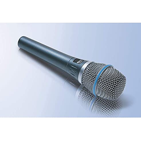 Shure BETA 87A Studio Grade Vocal Microphone with Built-in Pop Filter - Single Element Supercardioid Condenser Mic with A25D Mic Clip and Storage Bag, Ideal for Studio Recording and Live Performances