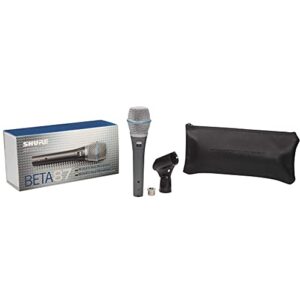 Shure BETA 87A Studio Grade Vocal Microphone with Built-in Pop Filter - Single Element Supercardioid Condenser Mic with A25D Mic Clip and Storage Bag, Ideal for Studio Recording and Live Performances