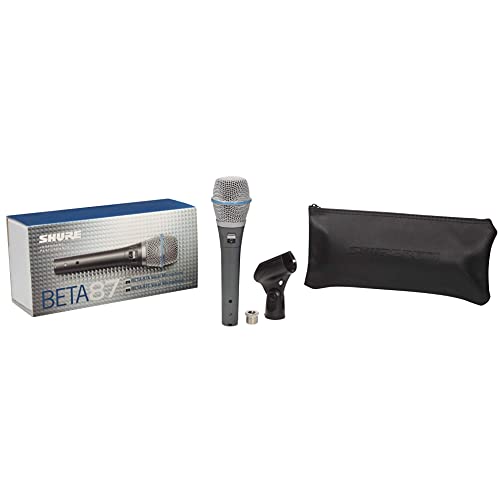 Shure BETA 87A Studio Grade Vocal Microphone with Built-in Pop Filter - Single Element Supercardioid Condenser Mic with A25D Mic Clip and Storage Bag, Ideal for Studio Recording and Live Performances