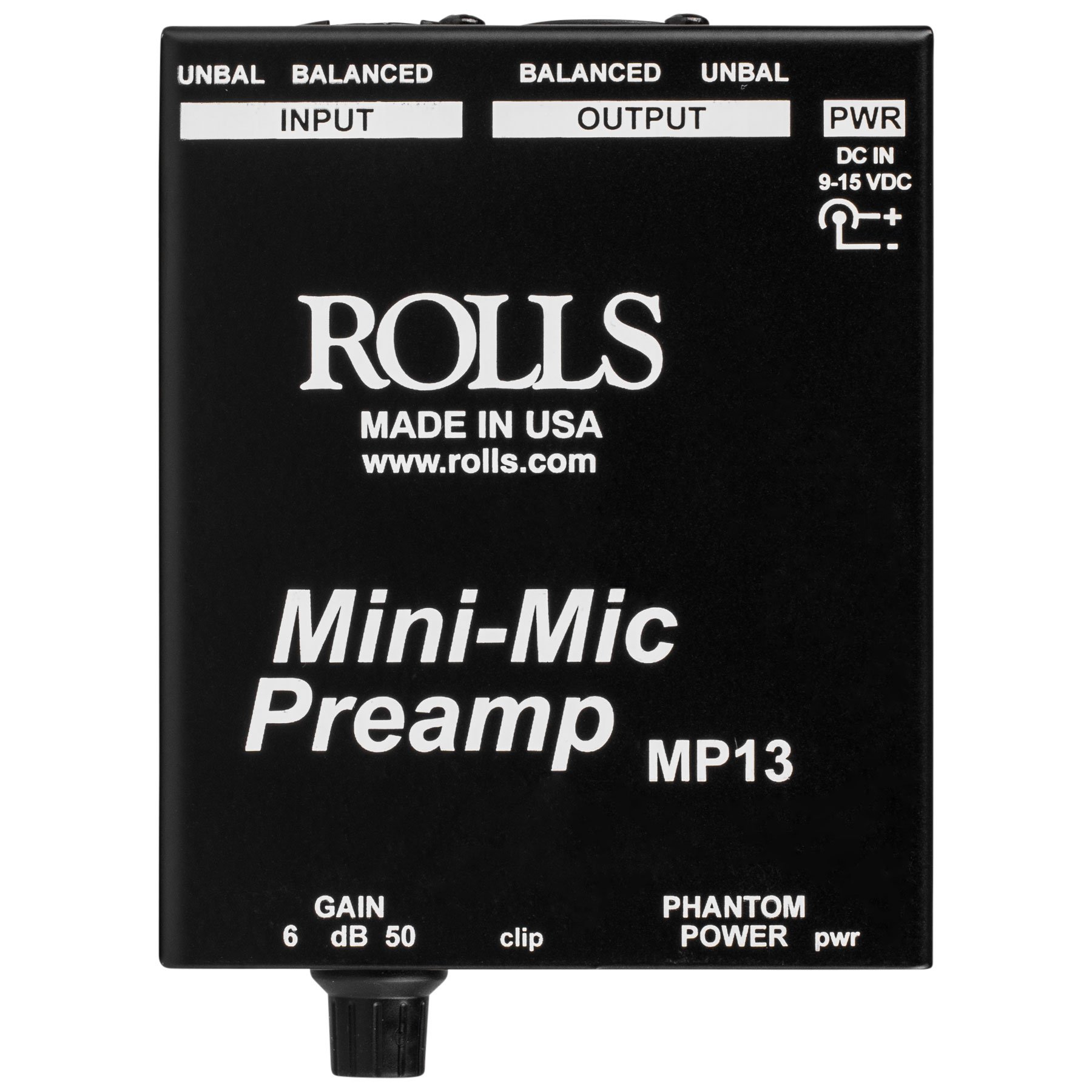 rolls Mini Microphone Preamp, Black (MP13)