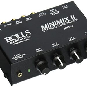 Rolls MX51S Mini Mix 2 Four-Channel Stereo Line Mixer Black