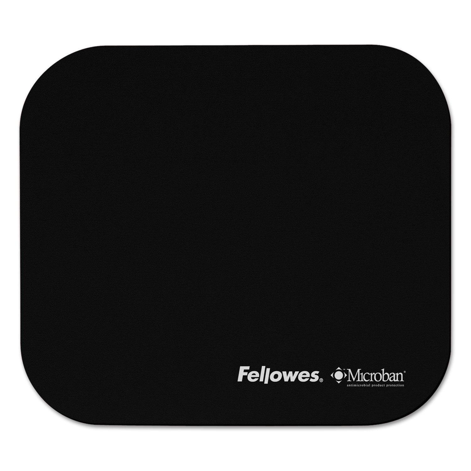 Fellowes 5933901 Mouse Pad w/Microban, Nonskid Base, 9 x 8, Black (FEL5933901), 8" x 9" x 0.1"