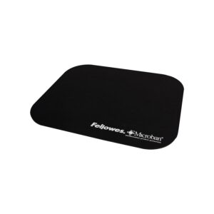 Fellowes 5933901 Mouse Pad w/Microban, Nonskid Base, 9 x 8, Black (FEL5933901), 8" x 9" x 0.1"