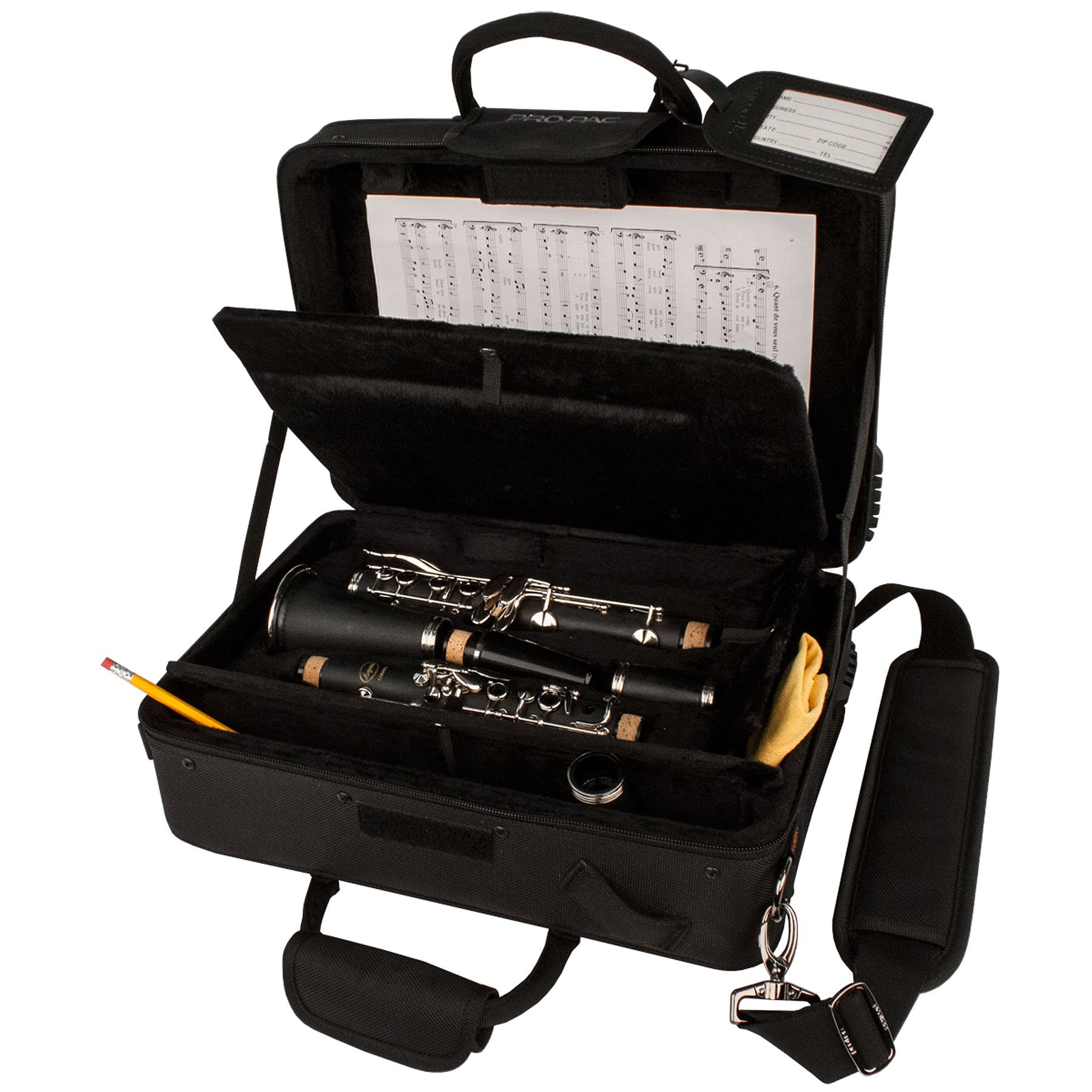 Protec Bb Clarinet Carry-All PRO PAC Case with Interior Sheet Music Compartment and Accessory Compartments, Model PB307CA