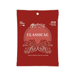 martin m160 silverplated ball end classical guitar strings, high tension