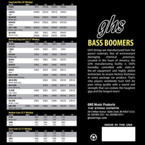 GHS Strings 5M-DYB 5-String Bass Boomers, Nickel-Plated Electric Bass Strings, Long Scale, Medium (.045-.130)