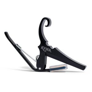 kyser quick-change guitar capo for classical guitars, black, kgcb