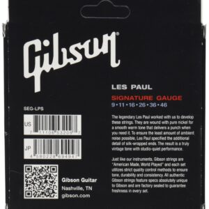 Gibson Les Paul Premium Electric Guitar Strings, Signature Gauge 9-46