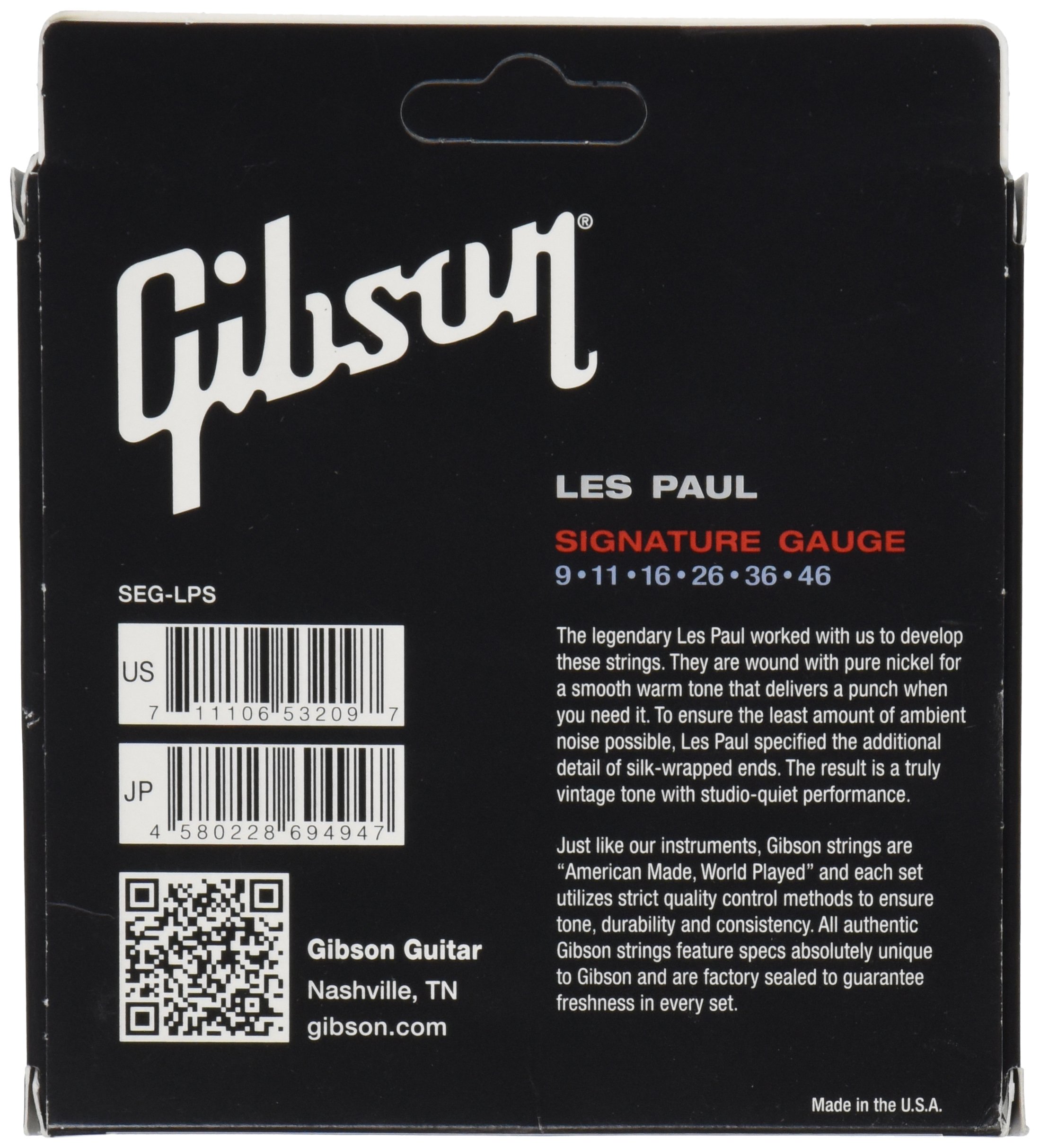 Gibson Les Paul Premium Electric Guitar Strings, Signature Gauge 9-46