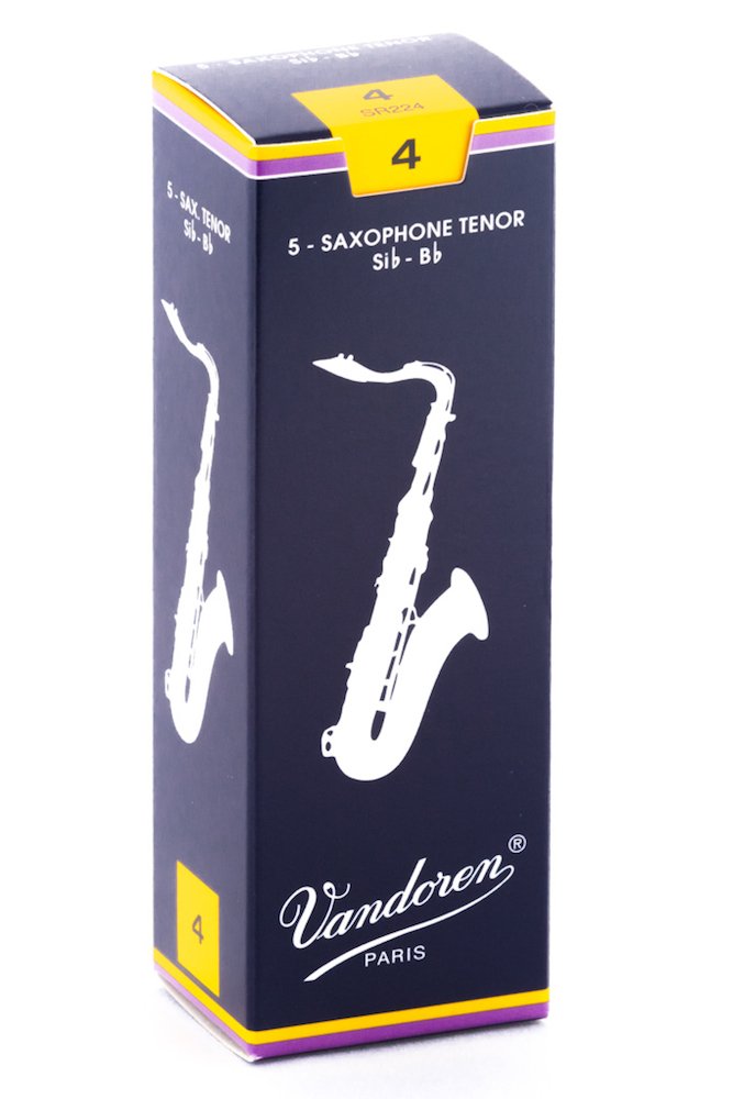 Vandoren SR224 Tenor Sax Traditional Reeds Strength 4; Box of 5