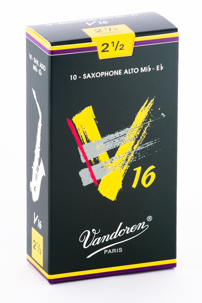 Vandoren SR7025 Alto Sax V16 Reeds Strength 2.5; Box of 10