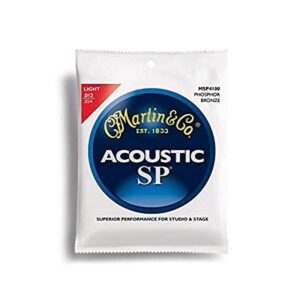 martin msp4100 sp phosphor bronze acoustic guitar strings, light