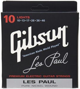 gibson les paul premium electric guitar strings, light gauge 10-46