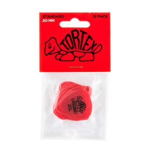 Jim Dunlop StandardDunlop 50mm Red Guitar Pick Tortex Standard 12 Pack (418P.50)