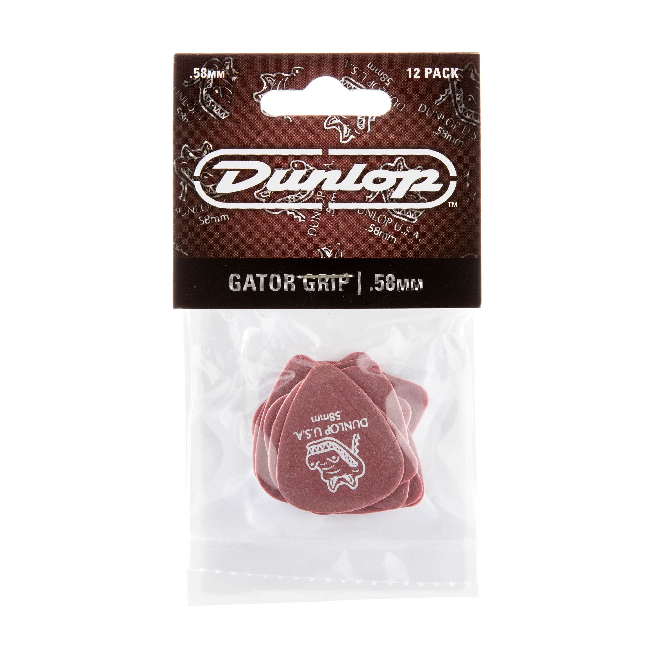 Dunlop 417P.58 Gator Grip, Red, .58mm, 12/Player's Pack, .58mm | Red, 12 Pack