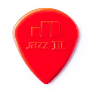 dunlop jazz iii pick pack, red nylon,1.38mm