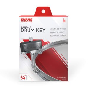 Evans Torque Key - Drum Key Tuner - Magnetic Drum Tuner - Drum Tuning Key with Tension Setting - Ergonomic Drum Torque Key