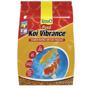 tetrapond koi vibrance, soft sticks, easy to digest floating pond food, 8.27 lbs