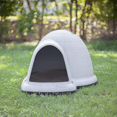 Petmate Indigo Dog House (Igloo Dog House, Made in USA with 90% Recycled Materials, All-Weather Protection Pet Shelter) for Medium Dogs 25 to 50 pounds